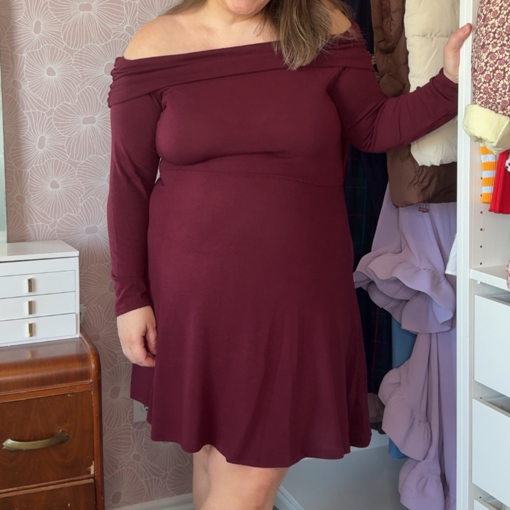 Off the shoulder sweater dress